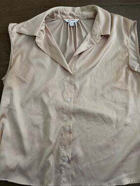 Banana Republic Factory Sleeveless Button-Front Blouse - Blush